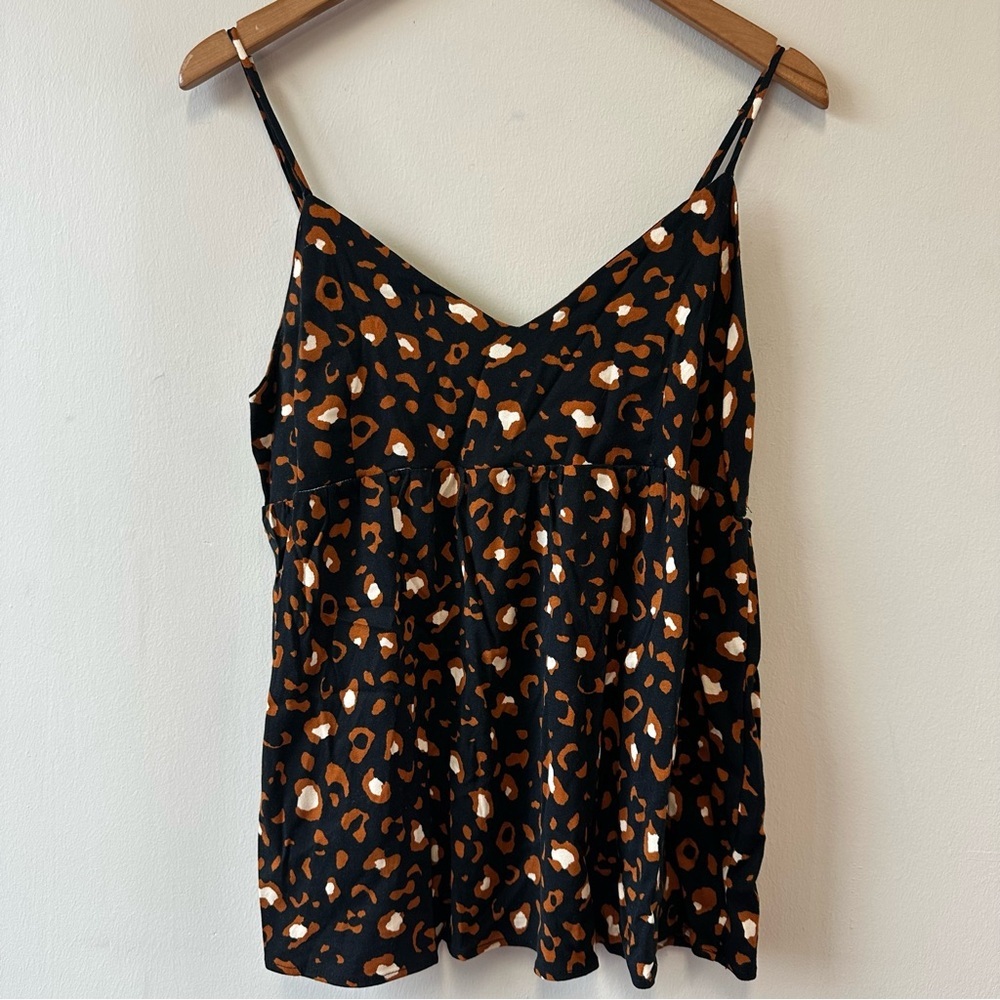Leopard Print Babydoll Camisole Top